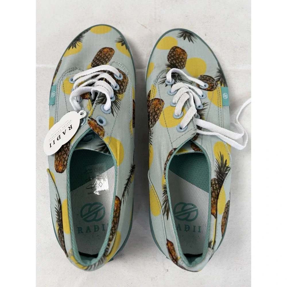 NWT Radii AXEL Mint Pineapple Lace Up Sneakers Shoes Men's Size 8 FM1052